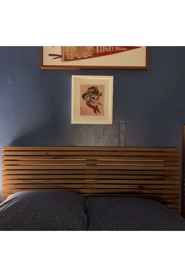 100cm 2 Adet Raflı Masif Ahşap Yatak Başlığı Ceviz Renk 100cm X 60cm Masif Ceviz Renk 2 Adet Raflı - 2