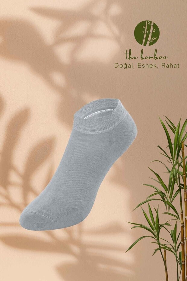 Weweus Gray Natural Bamboo Luxury Super Thin Men's Sneaker Socks 267