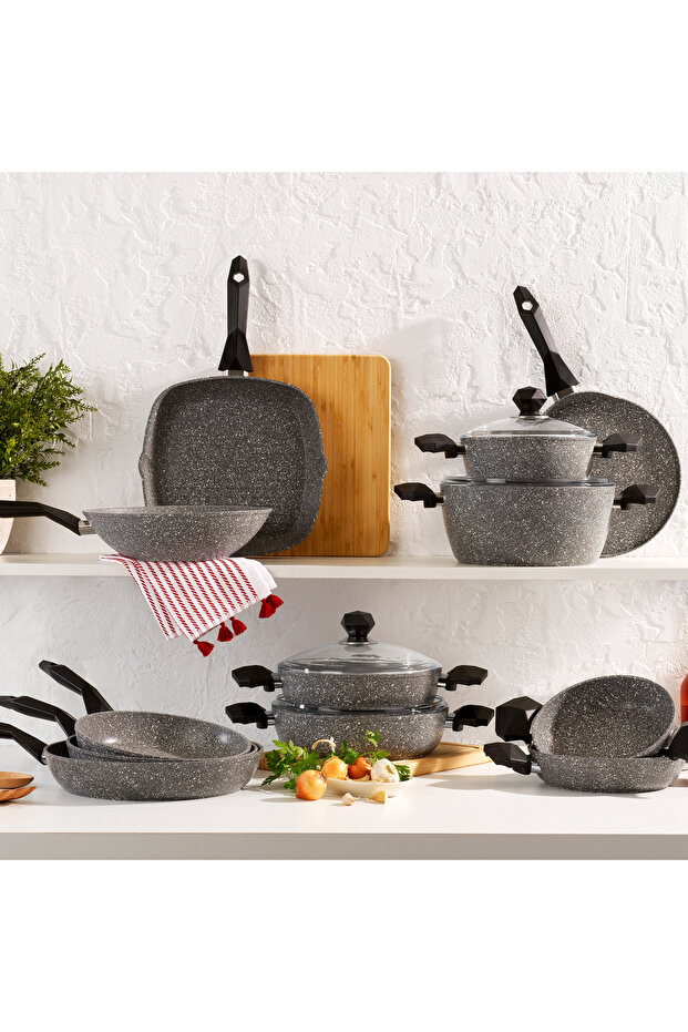 30 cm Gray Flat Pot - 1