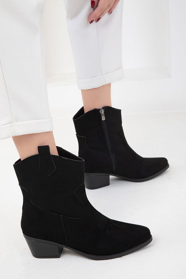 Siyah Süet Kadın Bot & Bootie 20161 - 5