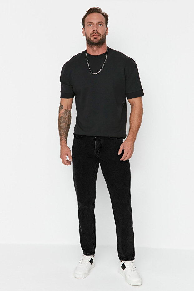 Siyah Smoke Essential Fit Jeans Kot Pantolon TMNAW23JE00104 - 7