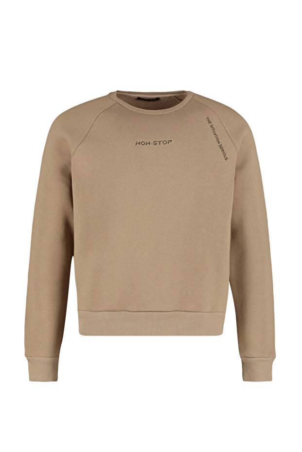 Vizon Regular/Normal Kesim Reglan Kollu Yazı Baskılı Sweatshirt TMNAW22SW0726 - 9