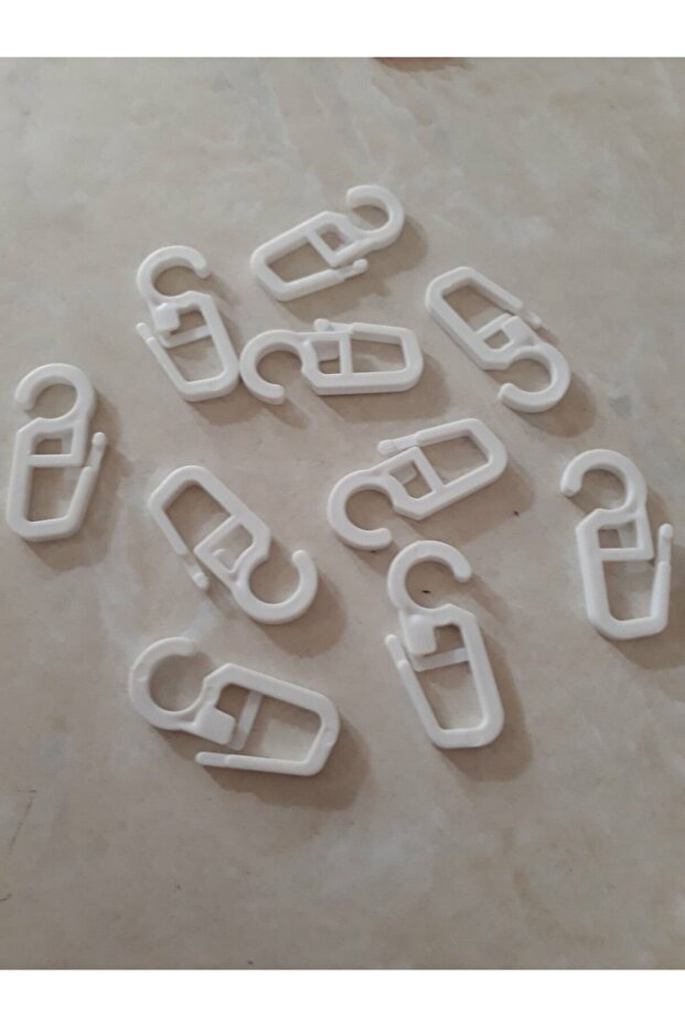 Rustik Perde Halkası Ve Klips Beyaz Rengi- 10 Adet - 2