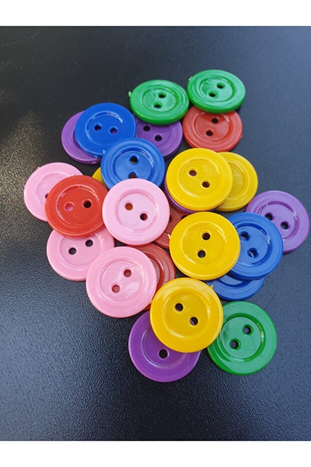 Plastic Mixed Color Button - 1