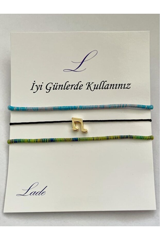 Blue Black Gold Note Anklet