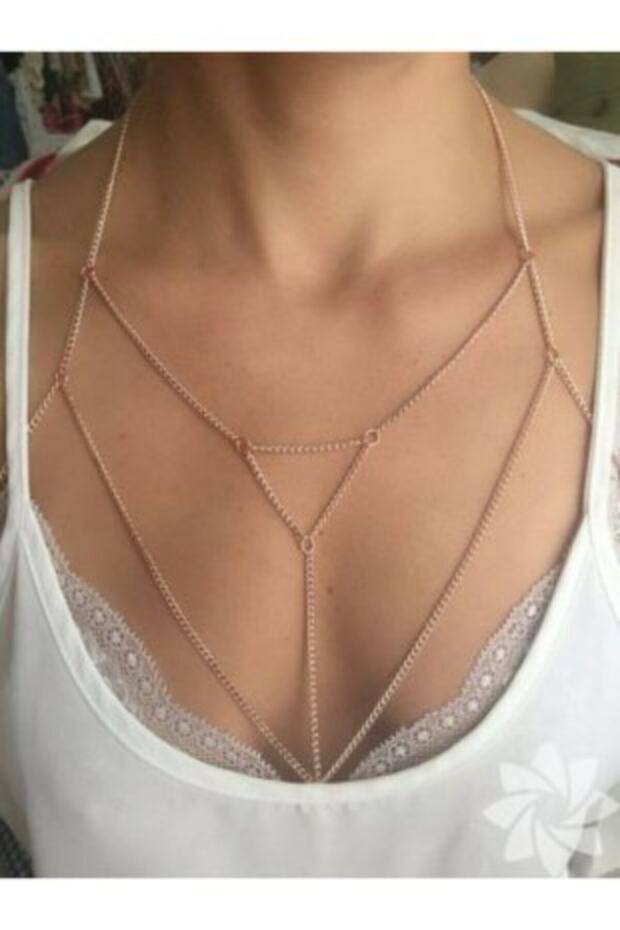 Vücut Aksesuarı Büst Kolyesi Body Accessory