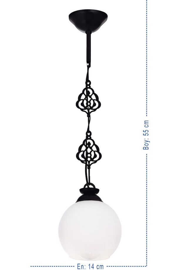Osmanlı Tekli Modern Camlı Sarkıt Avize - 3