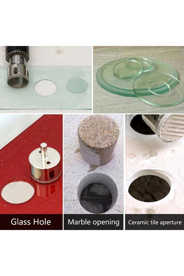 Mermer Granit Fayans Cam Yuvarlak Delme Panç Elmas Uç Yuvarlak Açma Matkap Için Karot 5cm (50mm) - 7