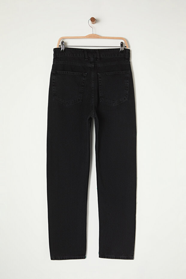 Siyah Smoke Erkek Baggy Fit Jeans Kot Pantolon TMNAW24JE00027 - 8