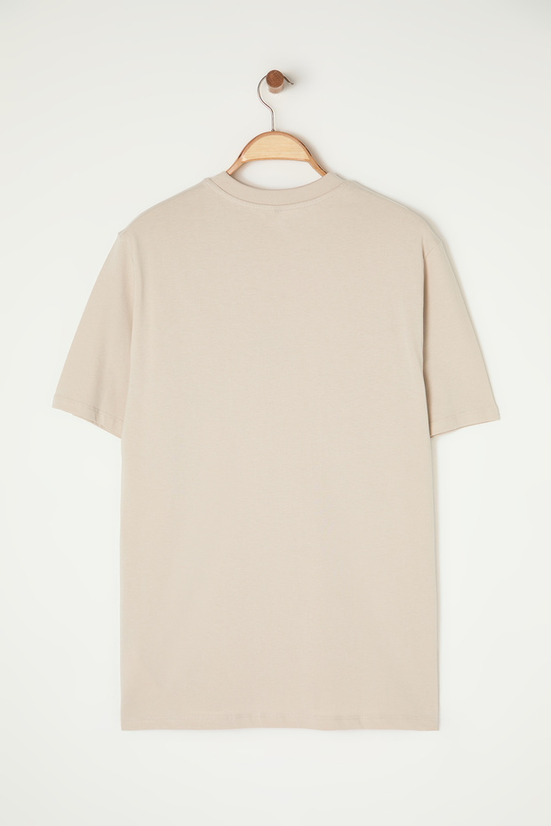 Taş Regular/Normal Kesim Kurt Nakışlı %100 T-Shirt TMNSS24TS00056 - 4