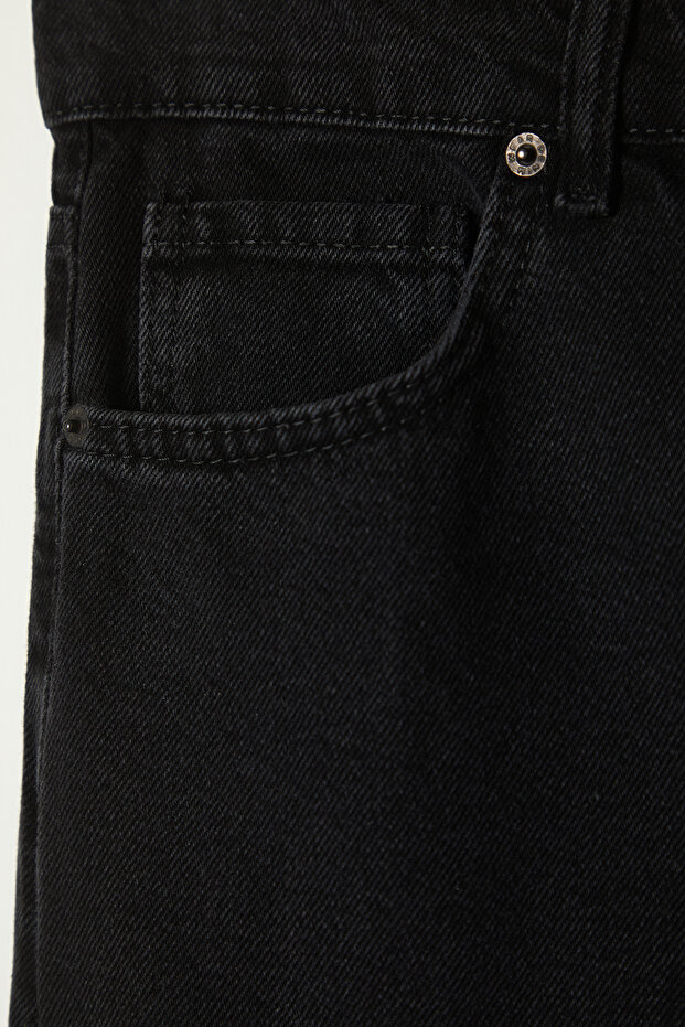 Siyah Smoke Erkek Baggy Fit Jeans Kot Pantolon TMNAW24JE00027 - 7