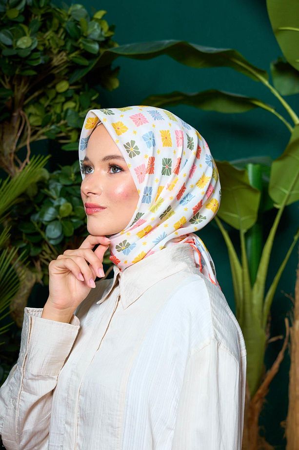 Marrakech Koleksiyon Soft Eşarp Sarı Lila 1204-07 - 4