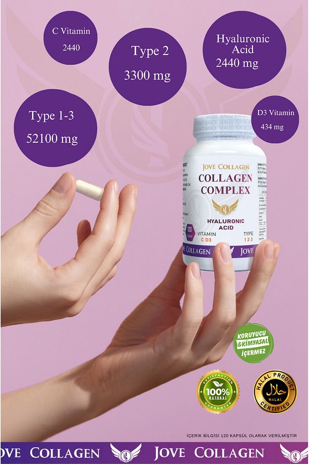 Kollajen Komplex Tip 1-2-3hidrolize Kollajen C Vitamini D3 Vitamini Hyaluronik Asit 60 Tablet - 4