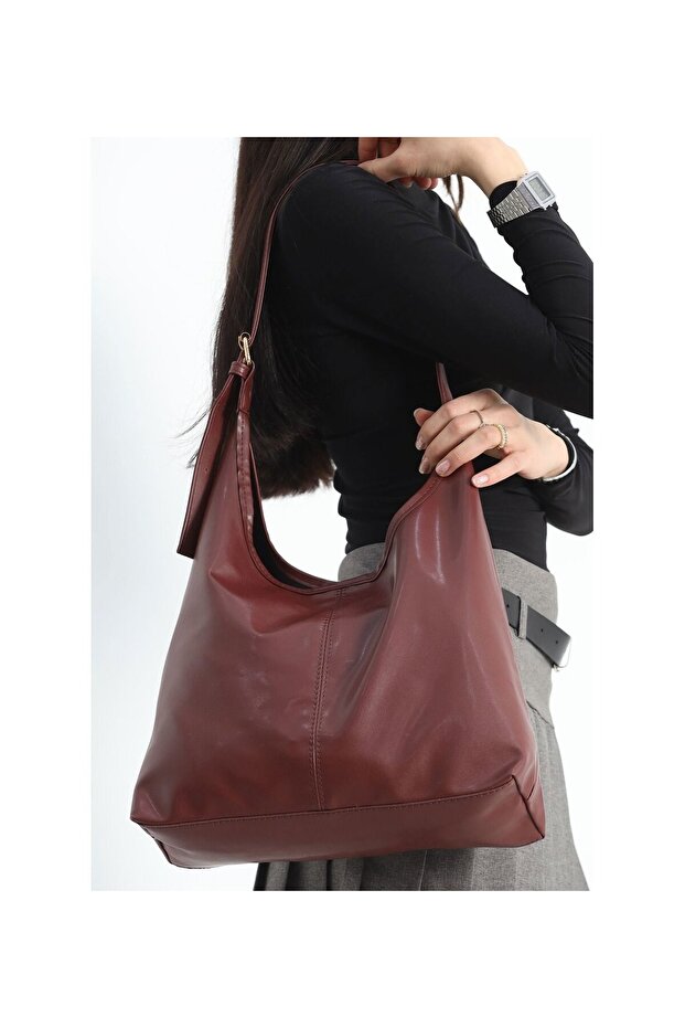 Burgundy Stylish and Versatile Casual Women's Hand & Shoulder Bag