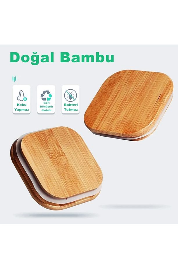 Bambu Kapaklı Kare Borosilikat Kavanoz 3'lü Set - 2