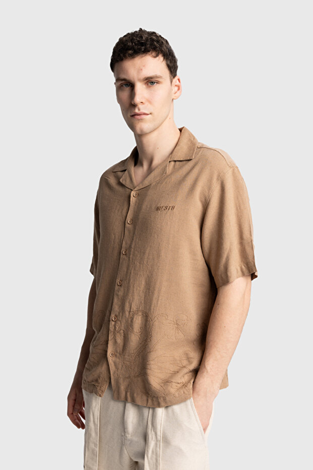 Embroidered Linen Shirt