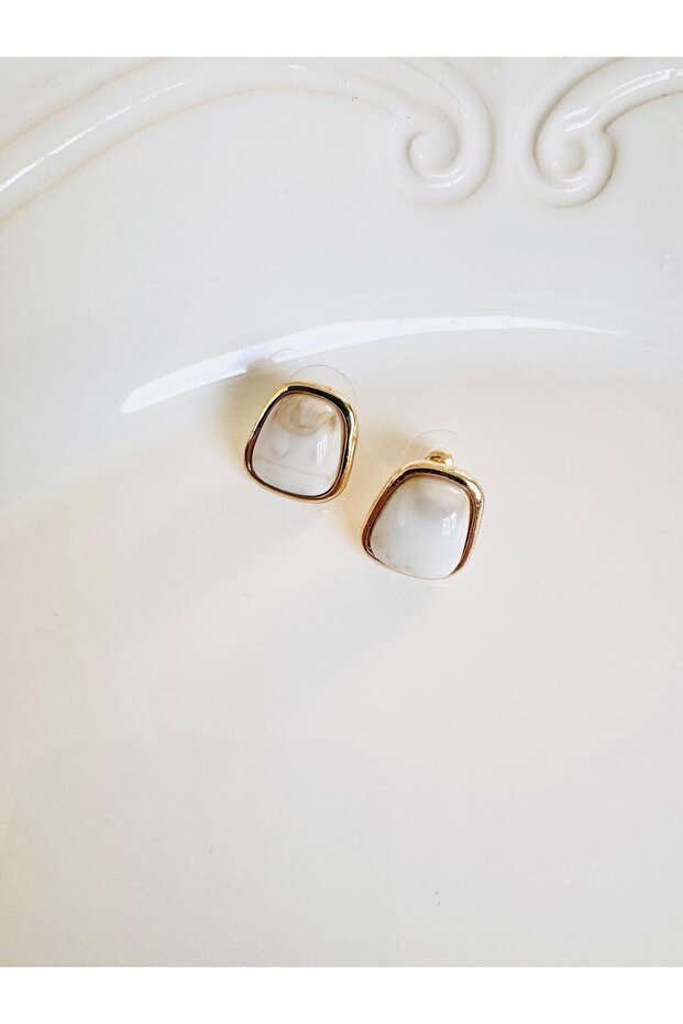 Rectangular Bone Earrings - 2