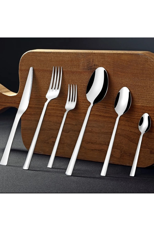36 Piece Simple 6 Person Fork & Spoon & Knife Set (Stainless Steel)