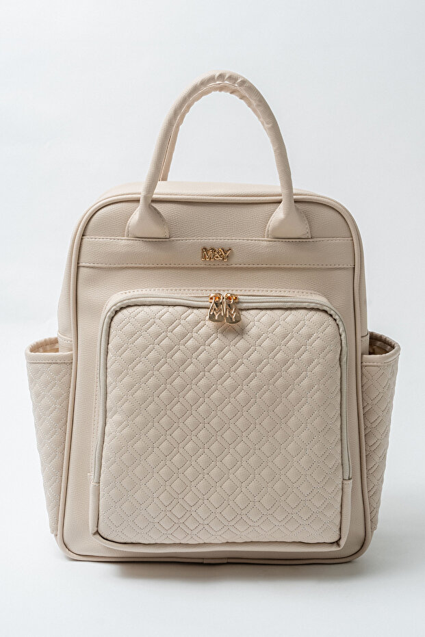 Mia Cream Color Mother Baby Care Backpack