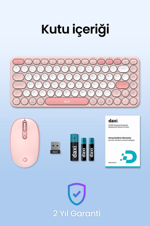MK350 Creator Pro Combo Sessiz 3 Kanallı Bluetooth + 2.4G Wireless Türkçe Q Klavye Mouse Seti - 7