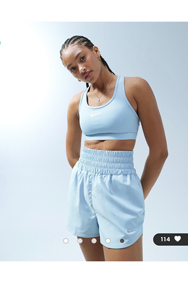 Swoosh Medium Support Padded Training Mavi Kadın Bra - 1