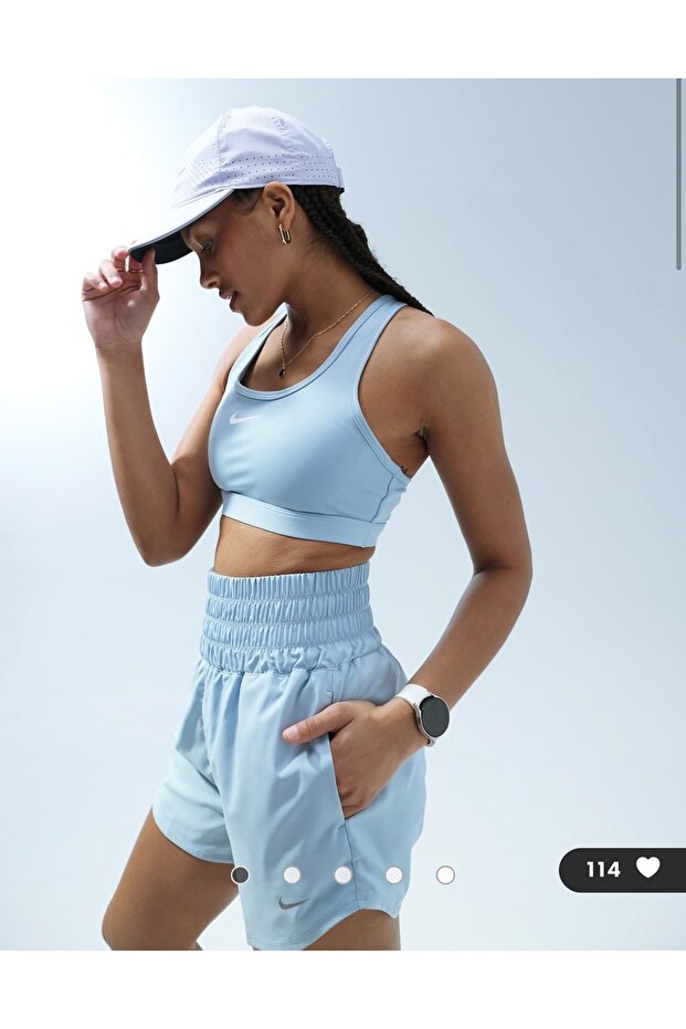 Swoosh Medium Support Padded Training Mavi Kadın Bra - 2