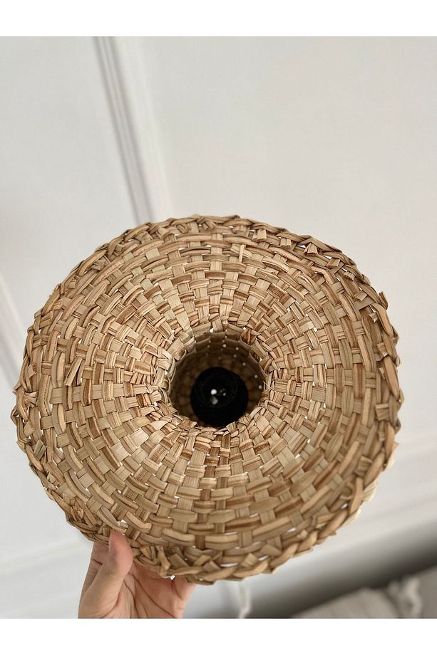 Hasır Bambu Rattan Avize 30cm İskandinav Bohem Rustik Avize Sarkıt-Salon Yatak Odası(duy Dahil ) - 2