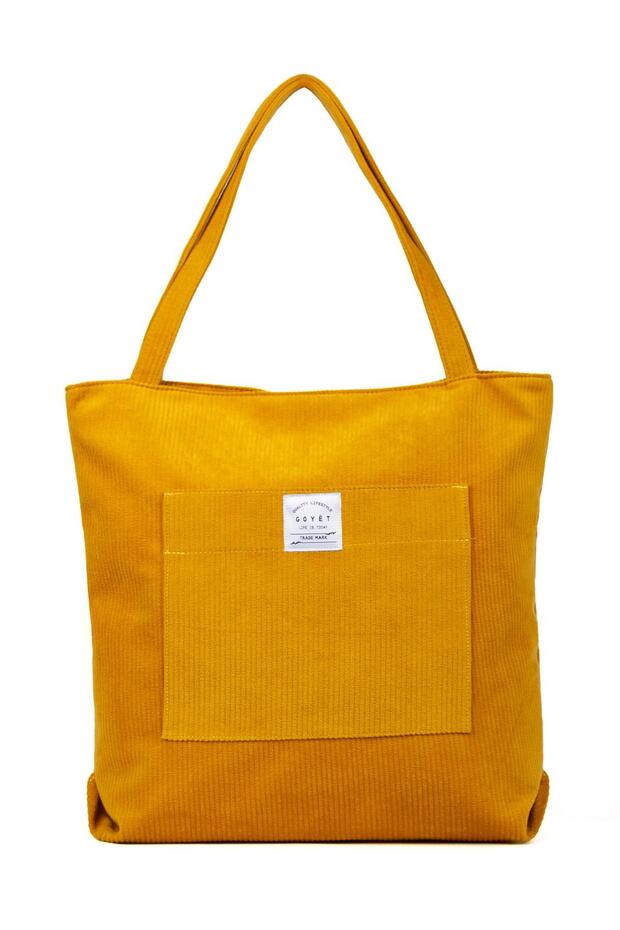 Edna Mustard Velvet Hand and Shoulder Bag