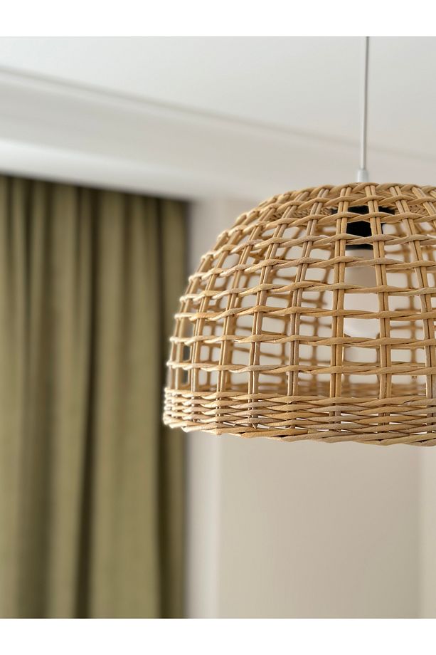 Rattan Avize Bambu Hasır Avize Özel Üretim El Yapımı Avize(duy Dahil) - 4