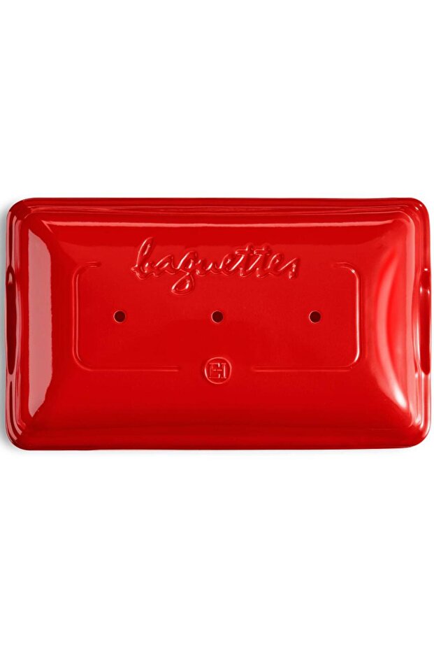 حاوية خبز مستطيلة باللون الأحمر/البورجوندي مقاس 39 × 23 سم - 3