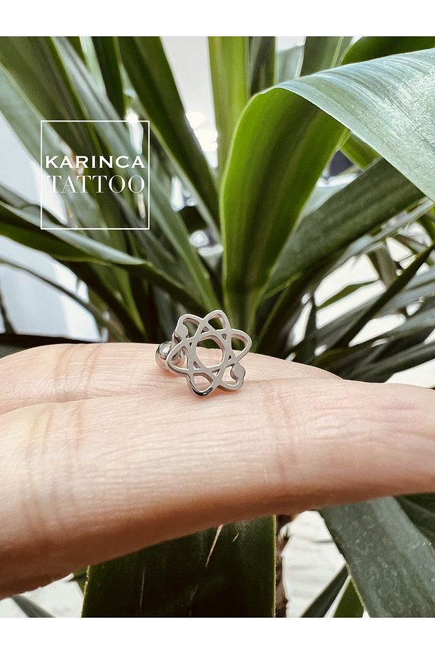Atom Çekirdeği Kimya Flat Conch Forward Helix Kulak Tragus Piercing Küpe - 3