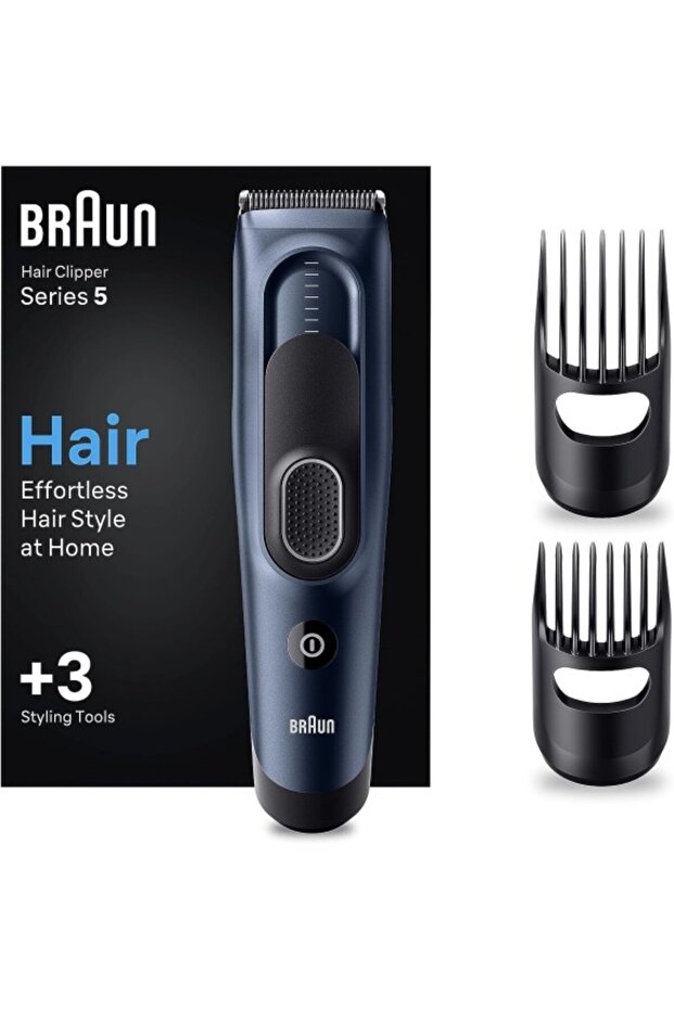 Hair Clipper HC 5350, 17 length, 2 Combs, Pouch, NI-MH Battery 50mins Run Time, Rubber Grip