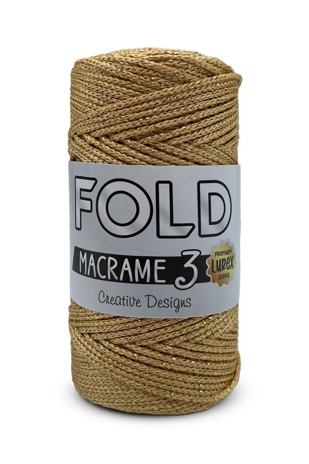 Simli Polyester Makrome Ipi No:3 52 Gold 1 Mm - 100 gr - 115 M Supla Ip Çanta Ipi - 1