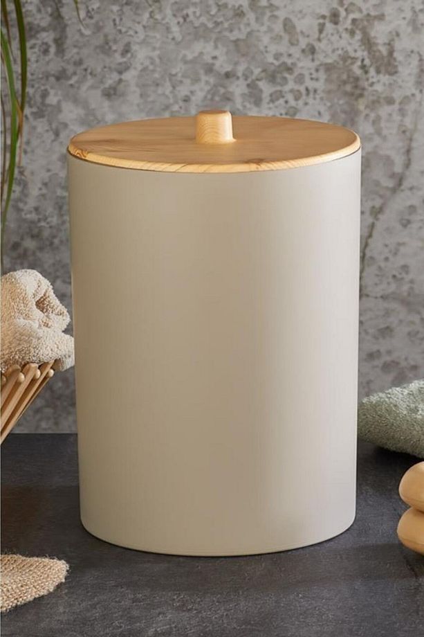 Bambu Desenli Çöp Kovası Ve Klozet Wc Fırçası 2’li Set - 4