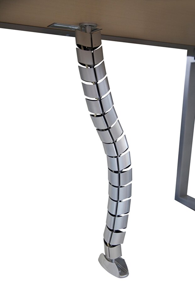 Ergo Silver Cable Management System Neat, Durable, and Flexible Wire for Mess-Free Tables