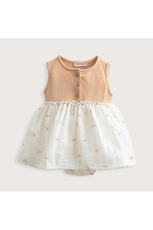 Rainbow Elbise Ekru/somon - 1