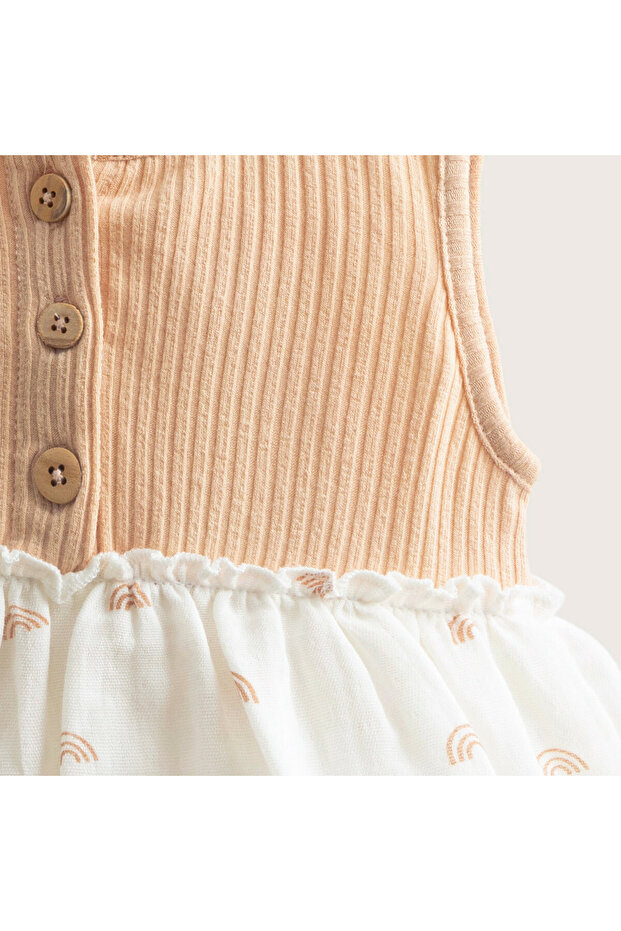 Rainbow Elbise Ekru/somon - 2