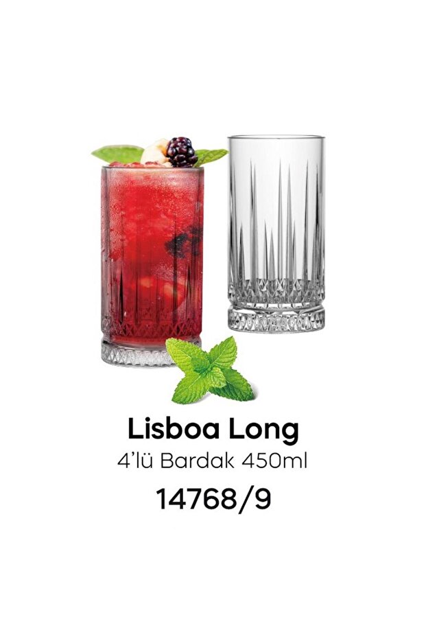 Sefa Glassware Perotti Lısboa Long 4`lu Glass 450ml