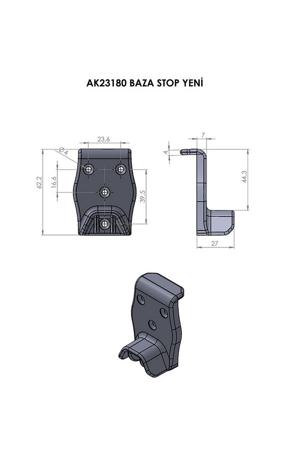 Plastik Yatak Baza Tutucu Baza Stoplama Yeni (4 Adet) - 2