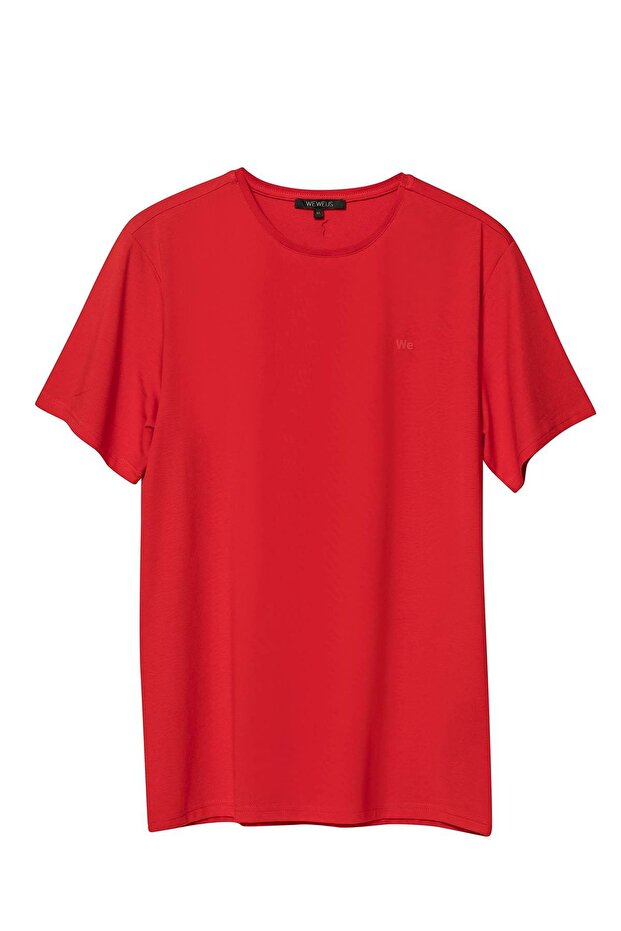 تي شيرت رجالي أحمر اللون من مودال مقاس كبير 239 - 5