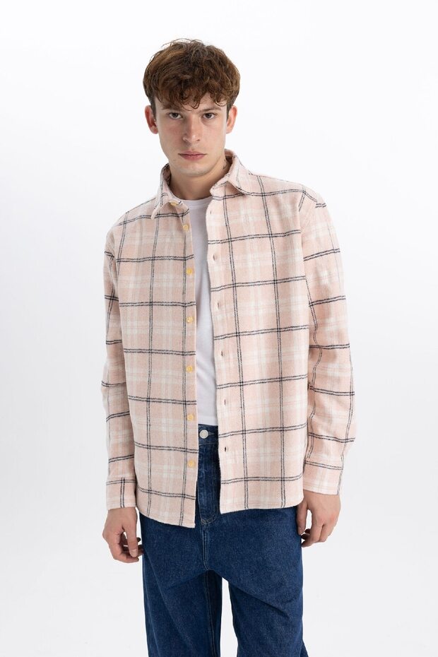 Relax Fit Kareli Oduncu Uzun Kollu Gömlek X9452az23au - 3