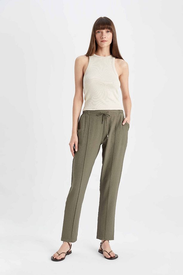 Jogger Pantolon Lastikli Bel Bağcıklı Basic Düz Paça D2573ax24au - 3