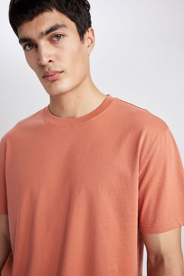 %100 Pamuk New Regular Fit Bisiklet Yaka Basic Düz Kısa Kollu Tişört V7699az24sp - 4