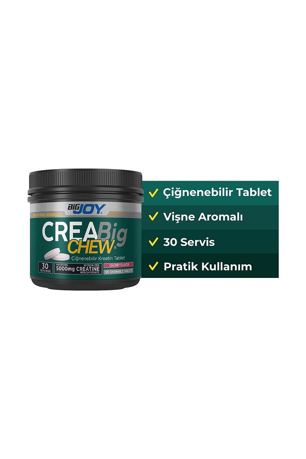 Kreatin Creabig CHEW Vişne Aromalı Çiğnenebilir Tablet 120 adet 30 Servis - 6