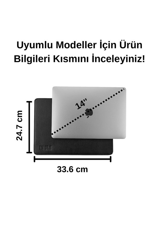 Minimalist 14 Inç Laptop Kılıfı, Vegan Deri, Su Itici Özellikli, Bilgisayar Notebook Laptop Çantası - 7
