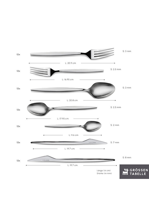 طقم أدوات مائدة ثور 84 قطعة - 2