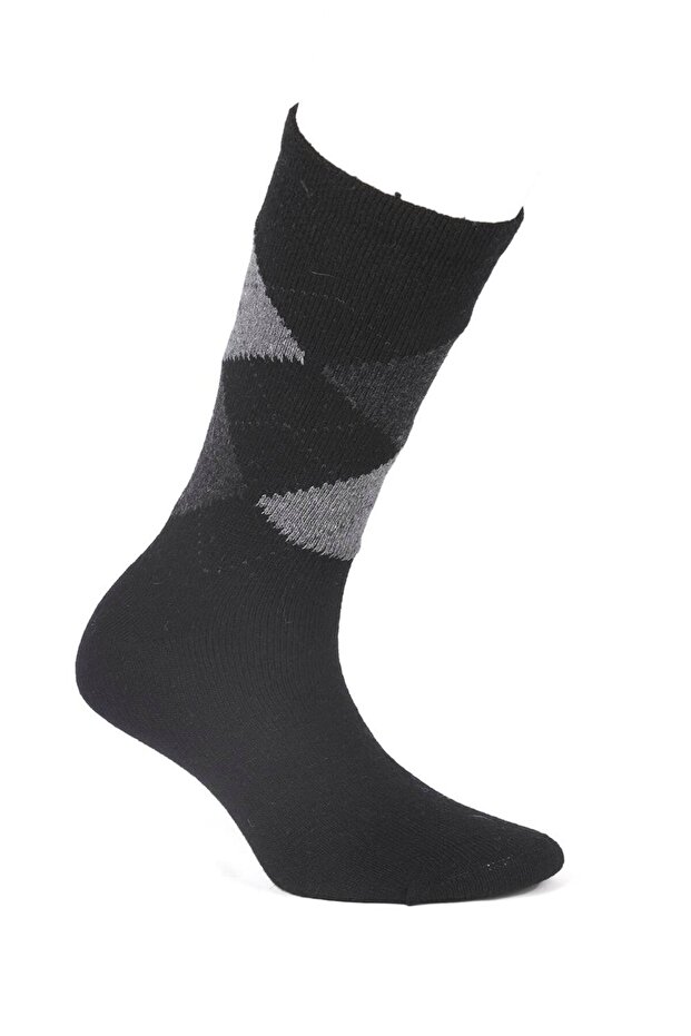 Weweus Women's Black Gray Long Wool Socks 205Sg
