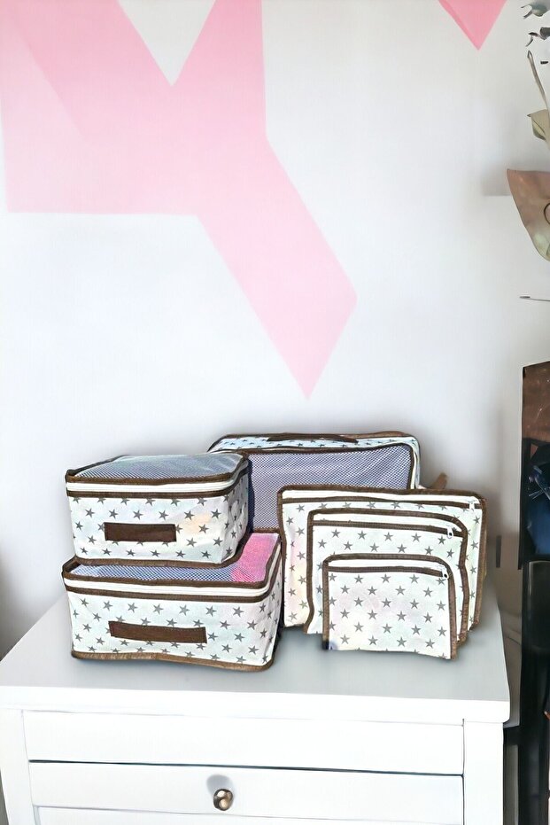 6-Piece Suitcase Organizer Set, Luggage Organizer Set, Travel Bag Striped