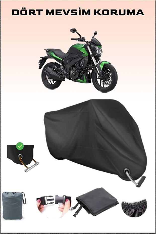 قماش القنب الأسود Bajaj Dominar 400ug المتوافق مع قفل الدراجة النارية، قماش آمن ومقاوم للماء
