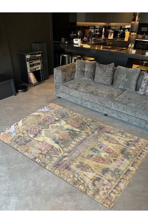 سجادة قاعدة منسوجة منقوشة بألوان الباستيل العرقية 1448
